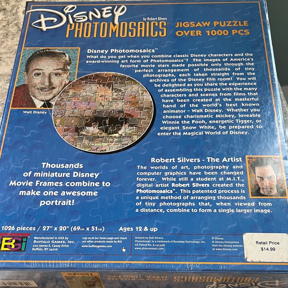 Disney Photomosaics Bambi and Thumper Puzzle - Blue and Brown - Picture 2 of 4